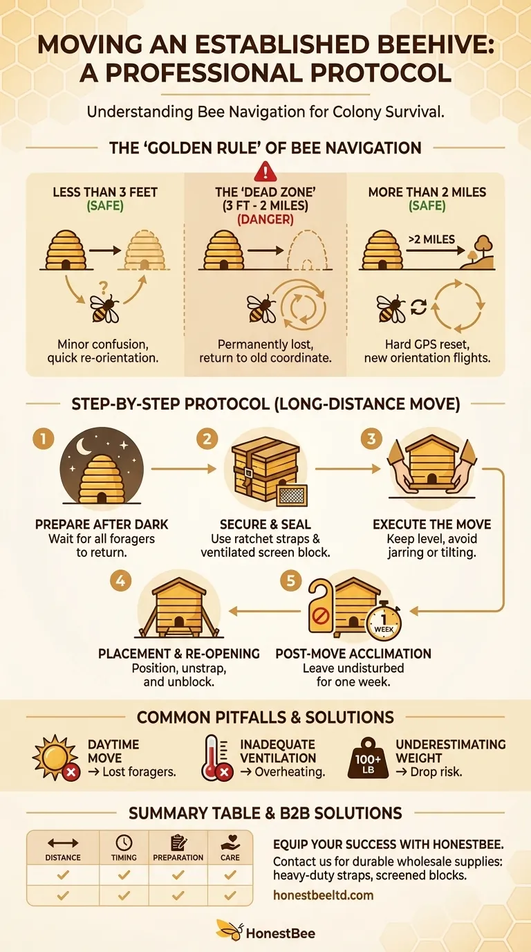 How do you move an established beehive? A Guide to Safe Colony Relocation Visual Guide