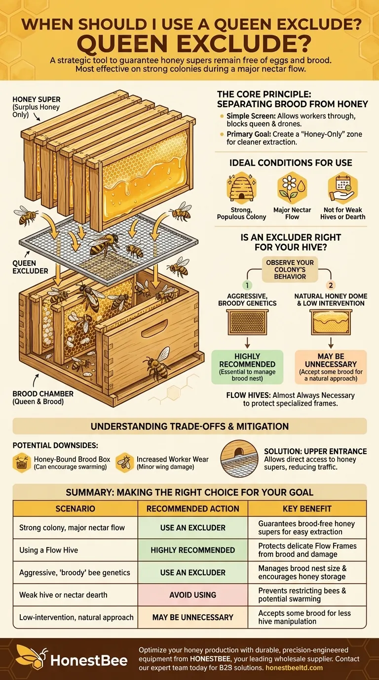 ¿Cuándo debo usar un excluidor de reinas? Maximice la producción de miel y proteja sus alzas Guía Visual
