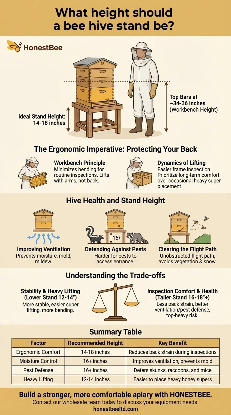 What height should a bee hive stand be? Optimize for Your Back and Hive Health Visual Guide