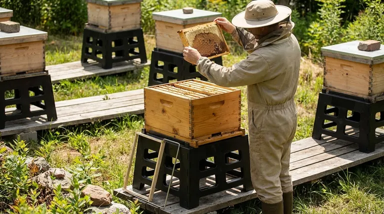 벌통 받침대는 어떤 높이여야 할까요? 허리와 벌통 건강을 위해 최적화하세요