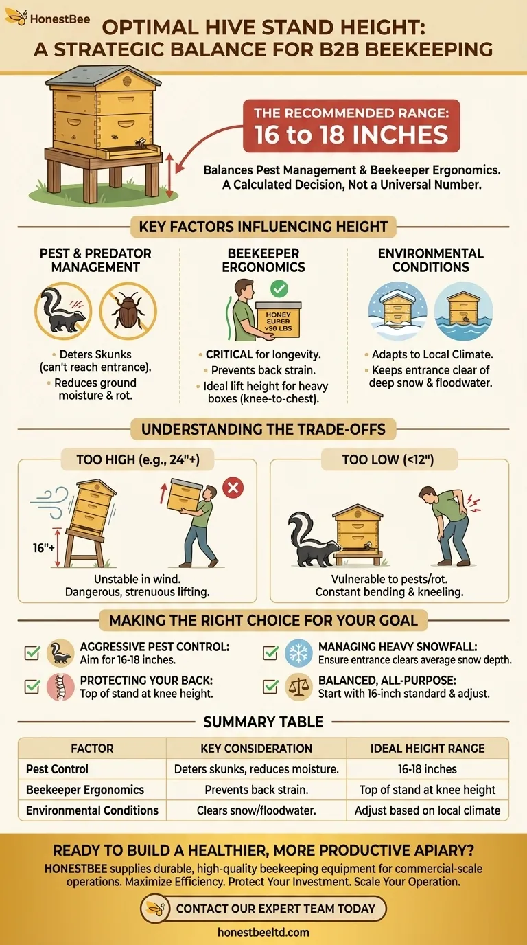 Qual è l'altezza migliore per un supporto per arnie? Ottimizza per il controllo dei parassiti e l'ergonomia dell'apicoltore Guida Visiva