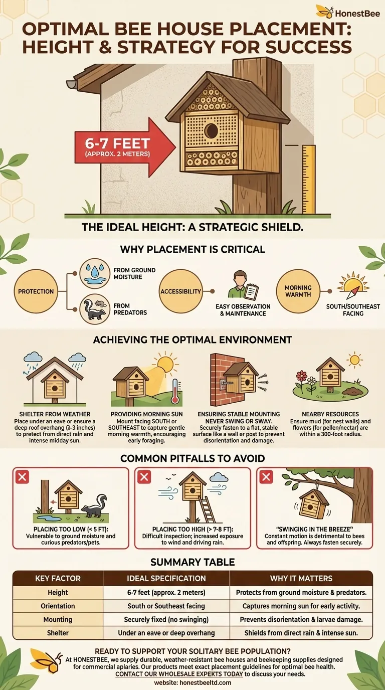 Quelle doit être la hauteur d'une maison à abeilles par rapport au sol ? Atteignez la hauteur idéale de 1,80 à 2,10 mètres pour la sécurité des abeilles Guide Visuel