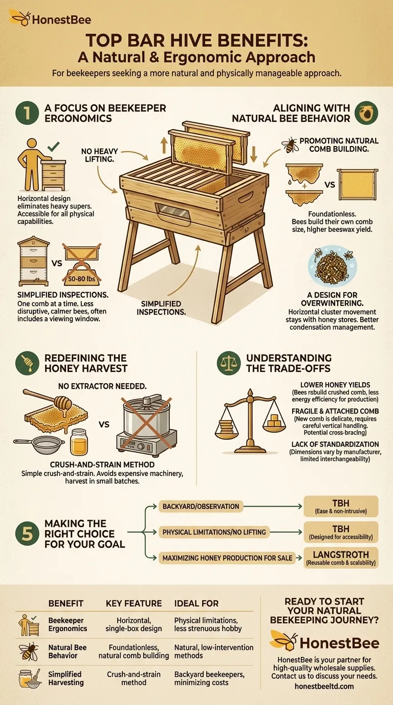 What are the benefits of a top bar hive? A Natural, Low-Impact Approach to Beekeeping Visual Guide