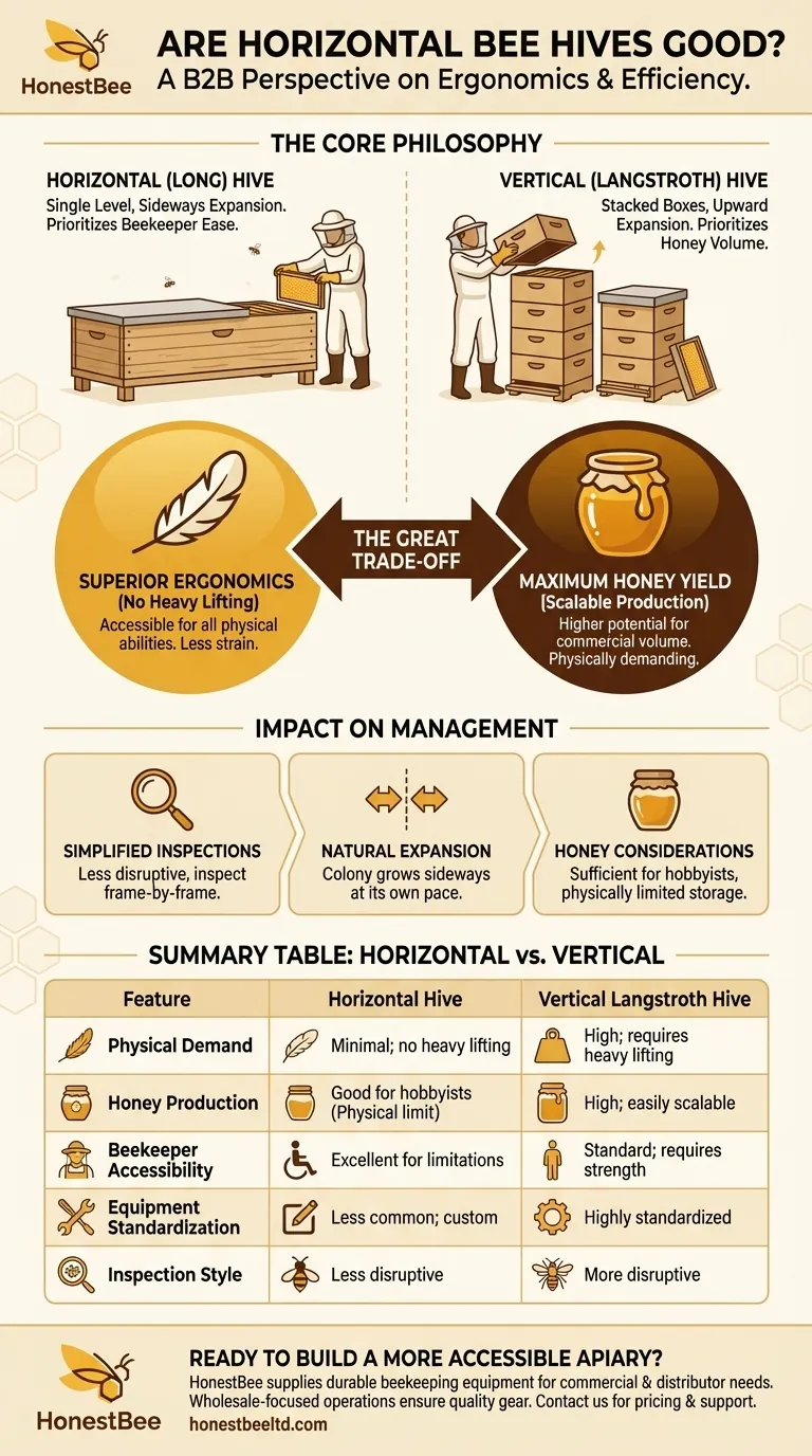 Are horizontal bee hives good? A Guide to Easier, Lifting-Free Beekeeping Visual Guide