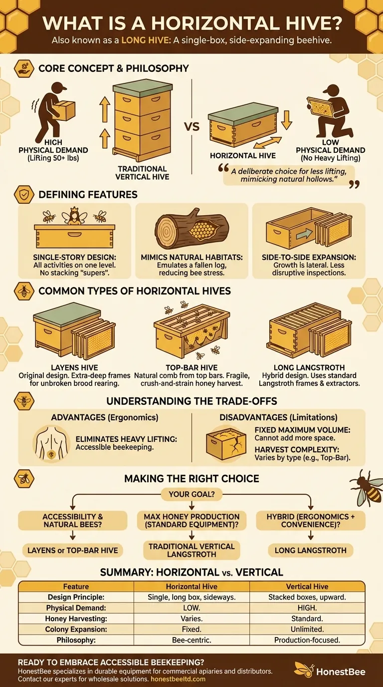 Come si chiama un alveare orizzontale? Una guida all'apicoltura a basso impatto e incentrata sulle api Guida Visiva