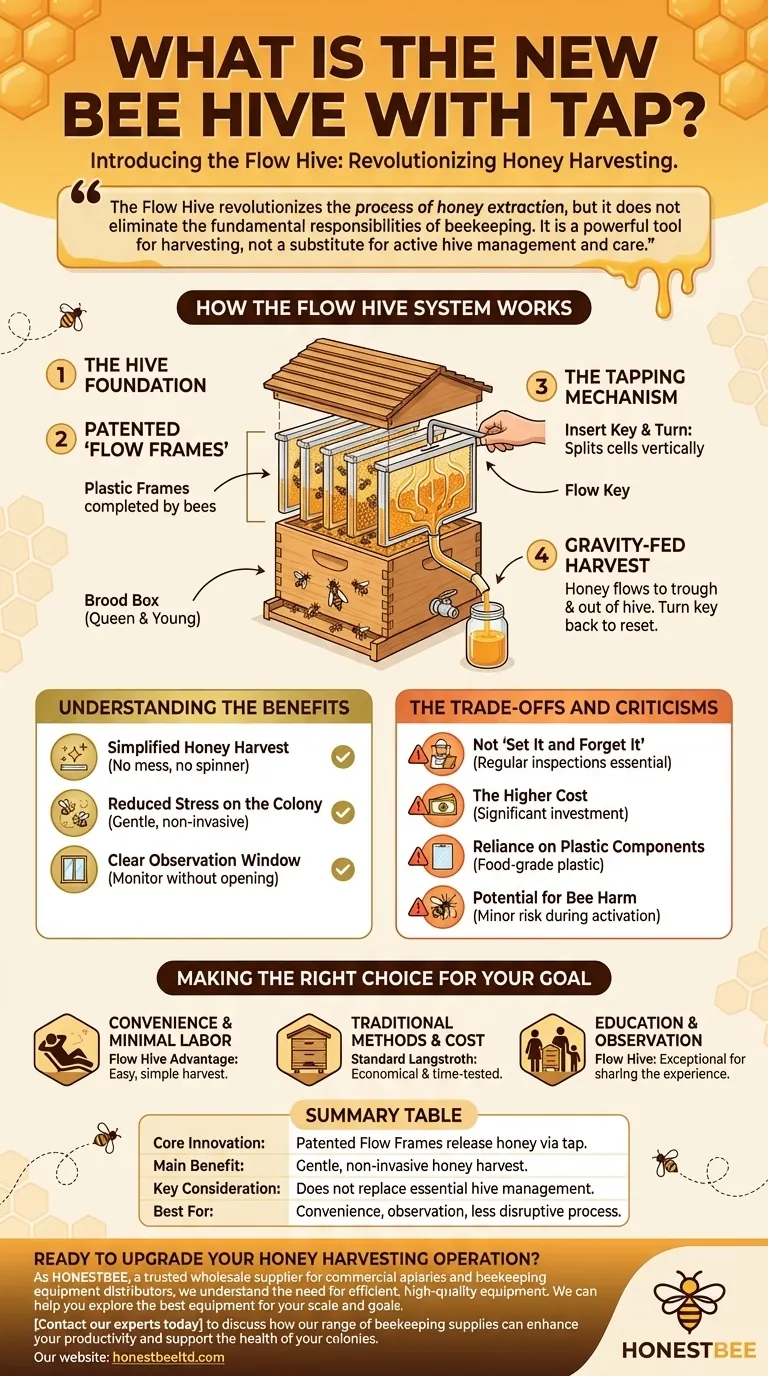 탭이 있는 새로운 벌통은 무엇인가요? 플로우 하이브의 혁신적인 꿀 수확 시스템 시각적 가이드