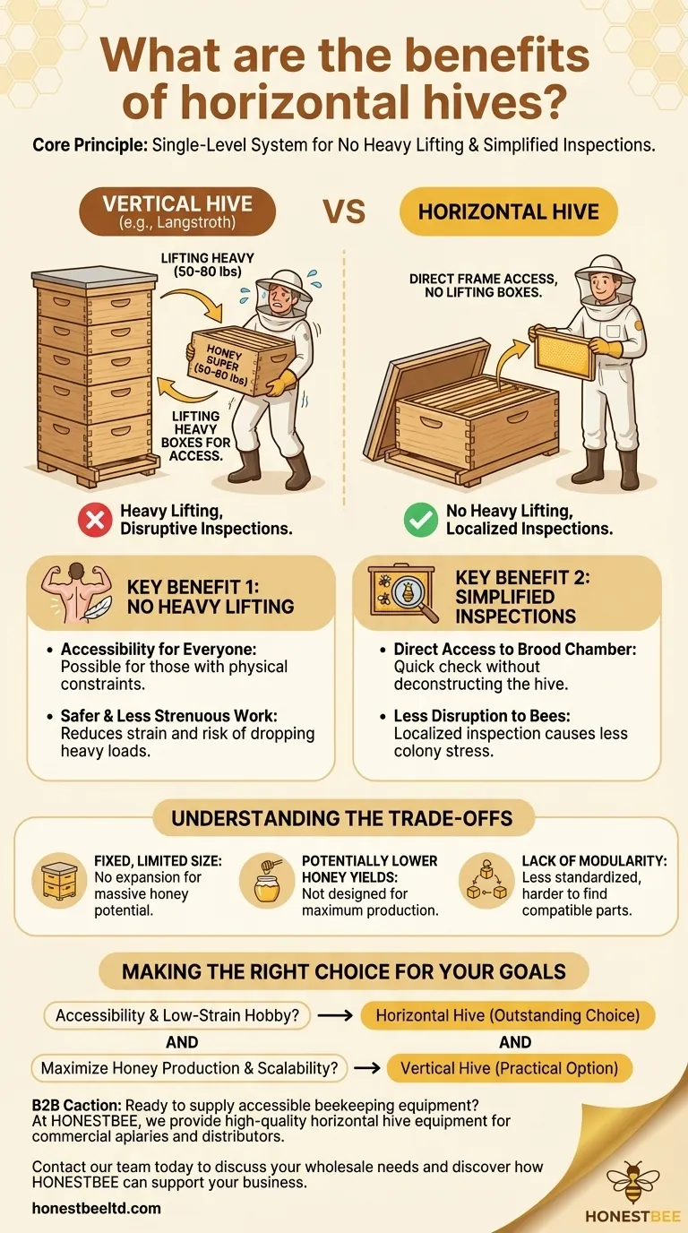 ¿Cuáles son los beneficios de las colmenas horizontales? Disfrute de la apicultura sin levantar objetos pesados e inspecciones simplificadas Guía Visual