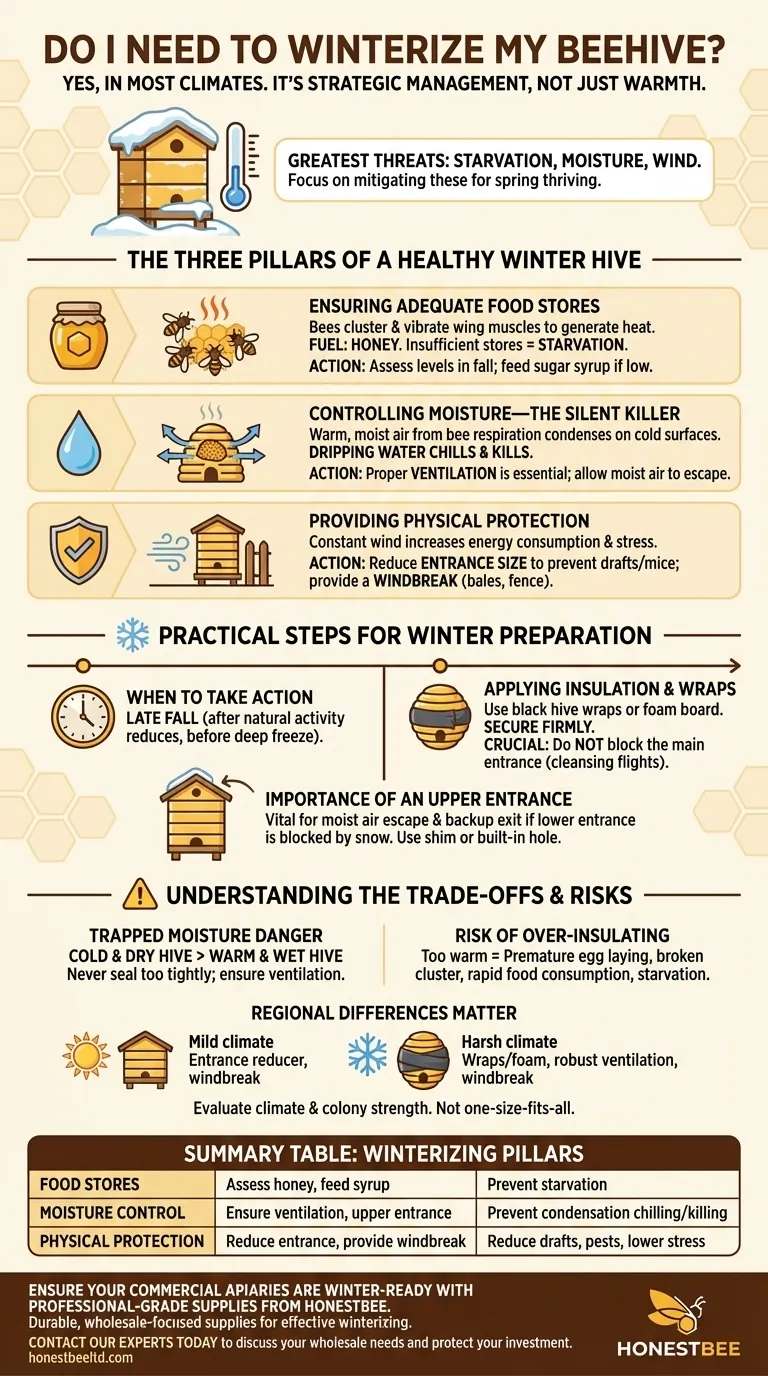 Do I need to winterize my beehive? Protect Your Hives from Starvation, Moisture, and Wind Visual Guide