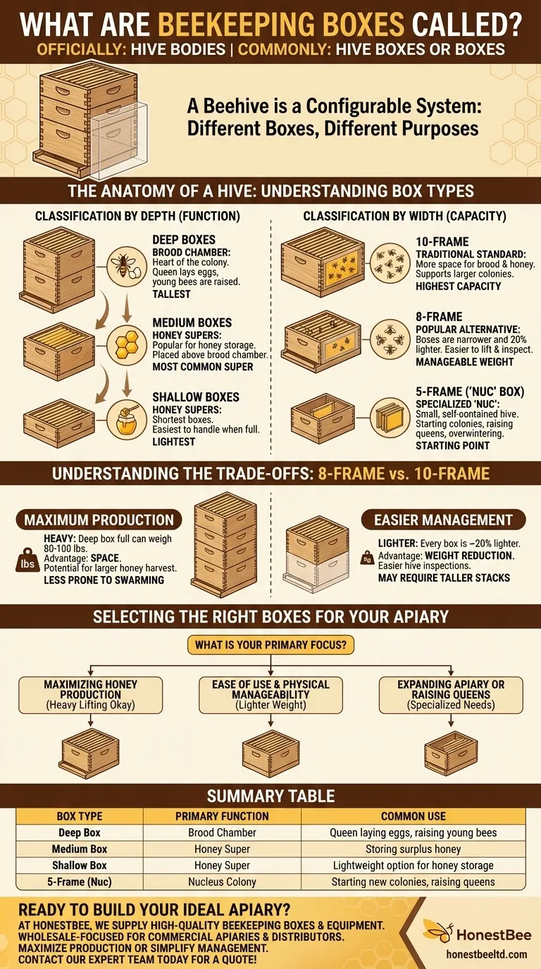 What are beekeeping boxes called? A Guide to Hive Bodies and Box Types Visual Guide