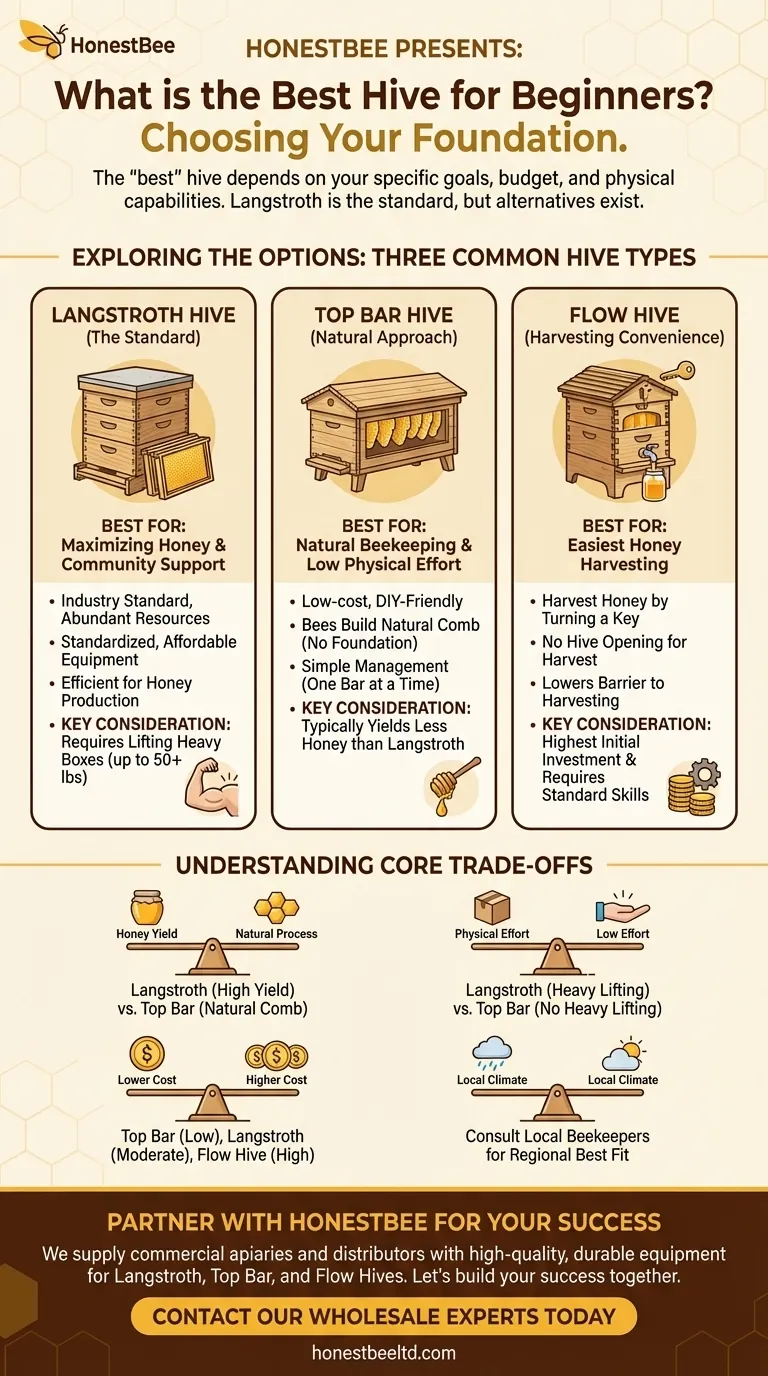 초보자를 위한 최고의 벌통은 무엇인가요? 랑스트로스, 탑 바, 플로우 벌통 가이드 시각적 가이드