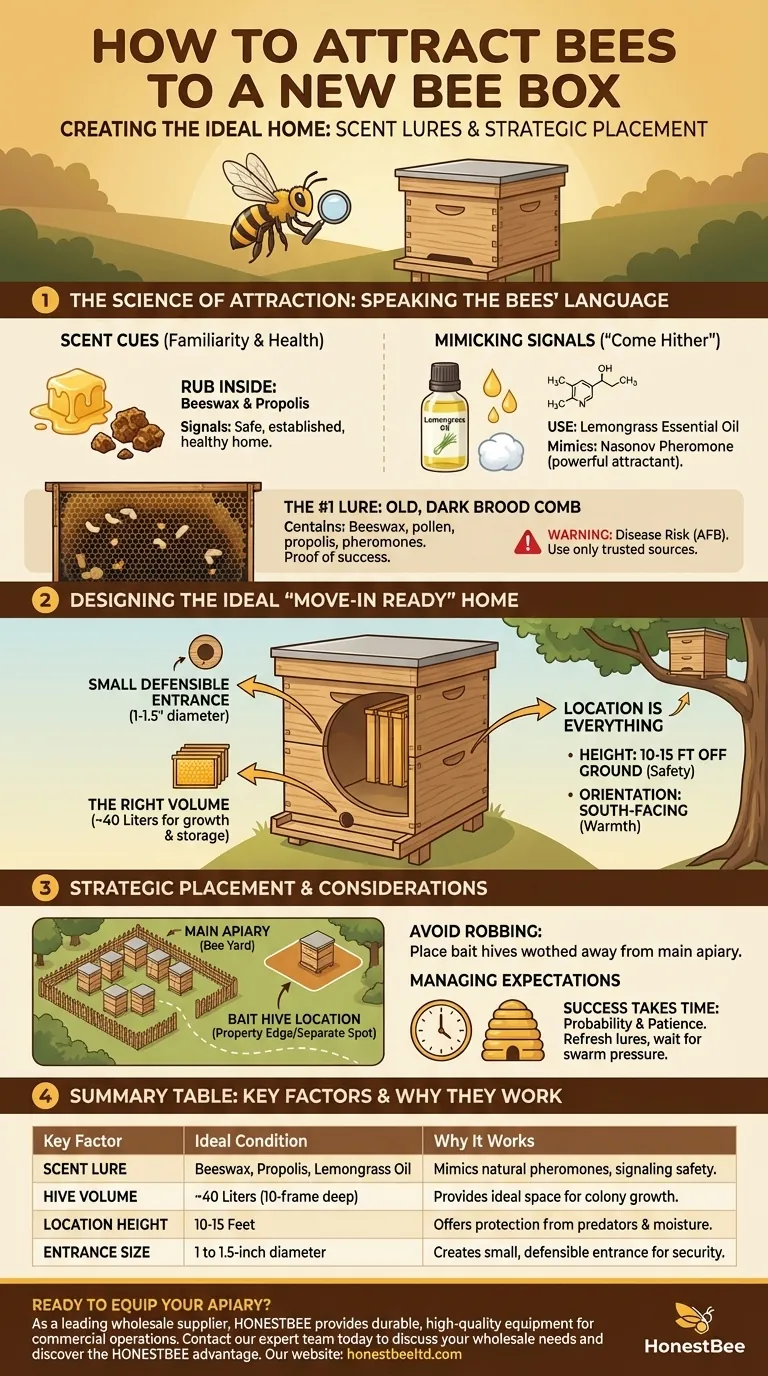 How do you attract bees to a new bee box? Lure Swarms with Proven Scent & Location Strategies Visual Guide