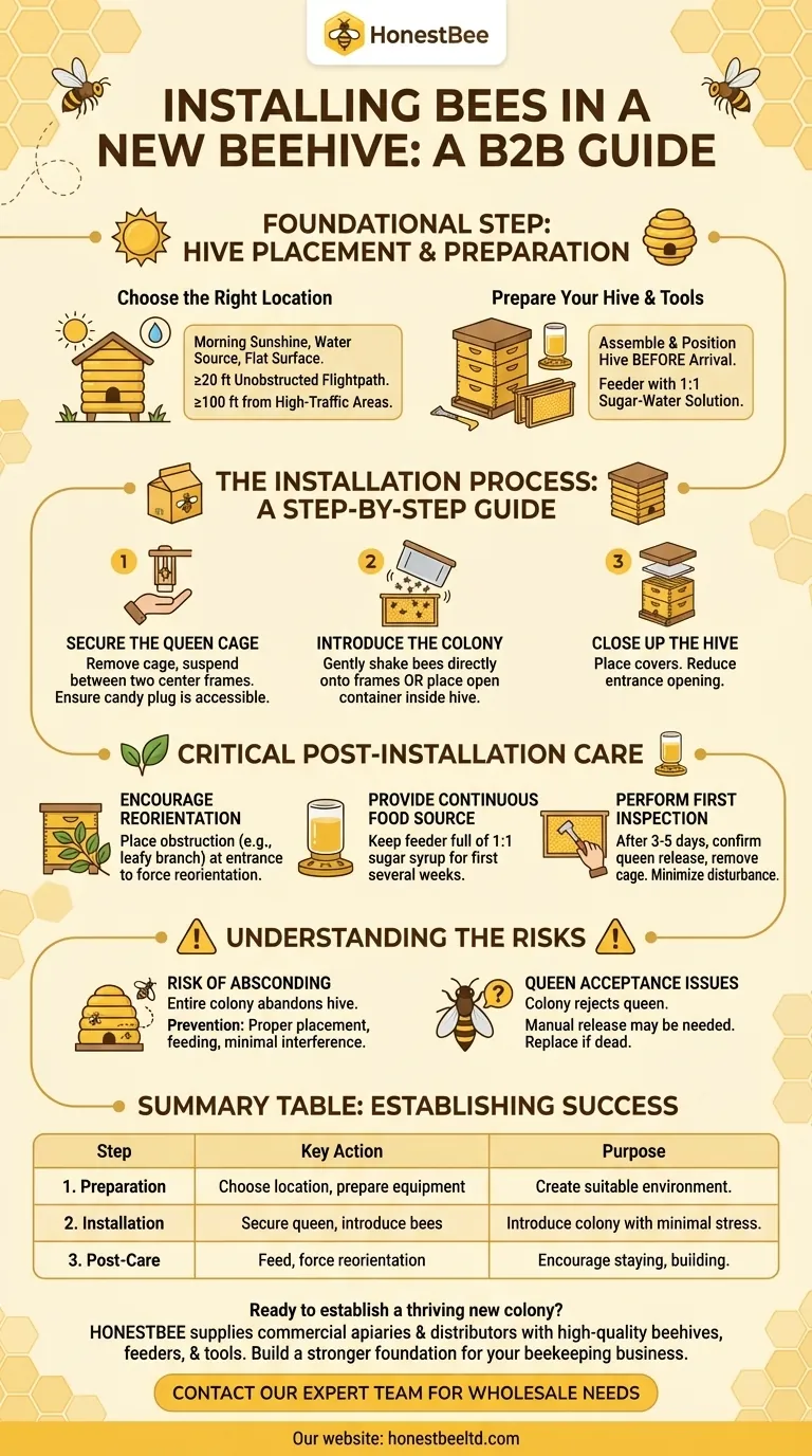 How do you put bees in a new beehive? A Step-by-Step Guide to a Successful Installation Visual Guide