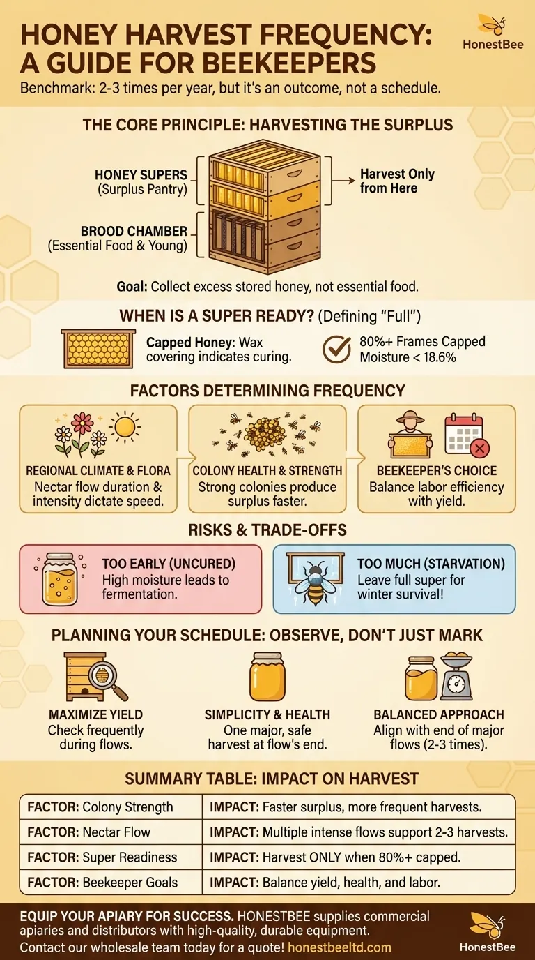 How many times a year should a beekeeper plan to collect honey? Maximize Your Yield with 2-3 Harvests Visual Guide