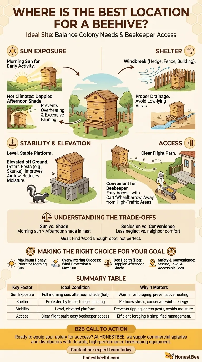 Wo ist der beste Standort für einen Bienenstock? Maximierung der Koloniegesundheit & Honigproduktion Visuelle Anleitung