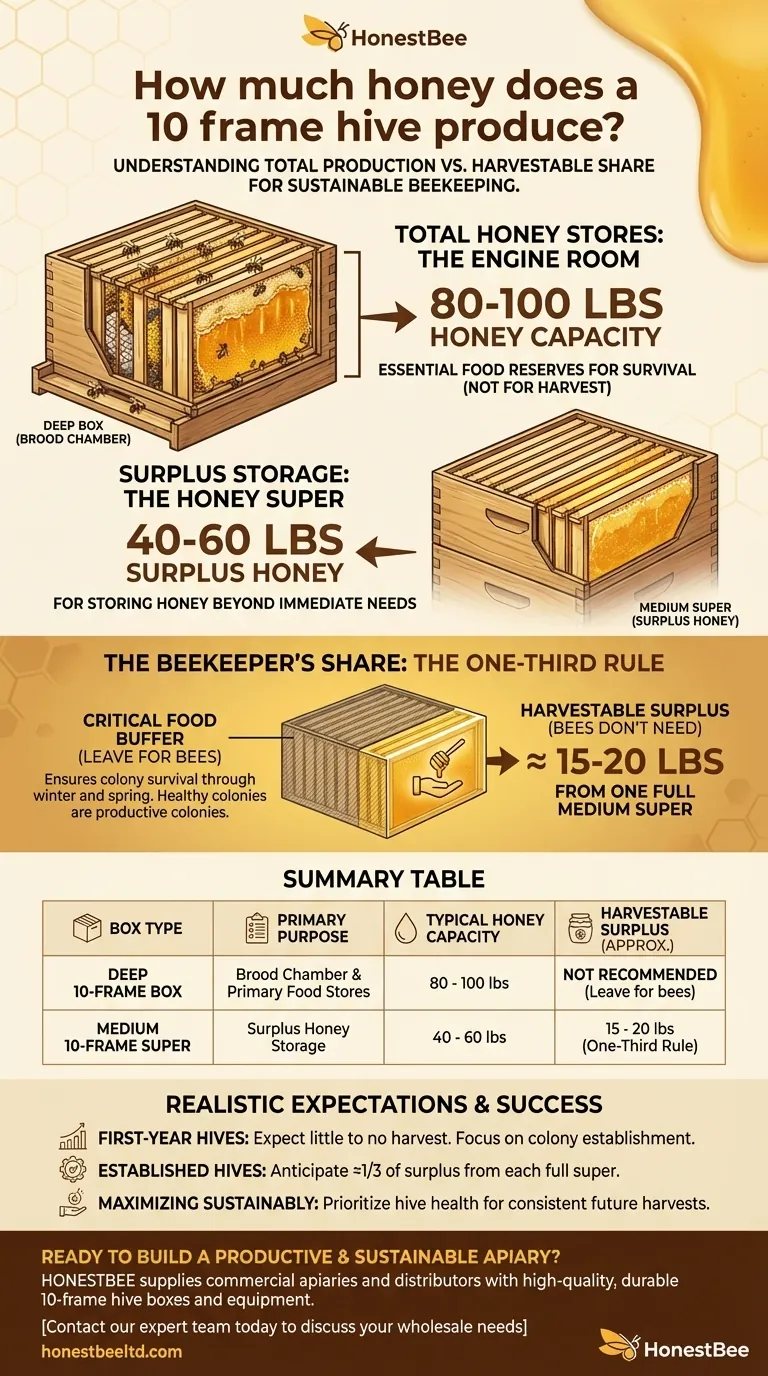 How much honey does a 10 frame hive produce? Understanding Sustainable Harvest Yields Visual Guide