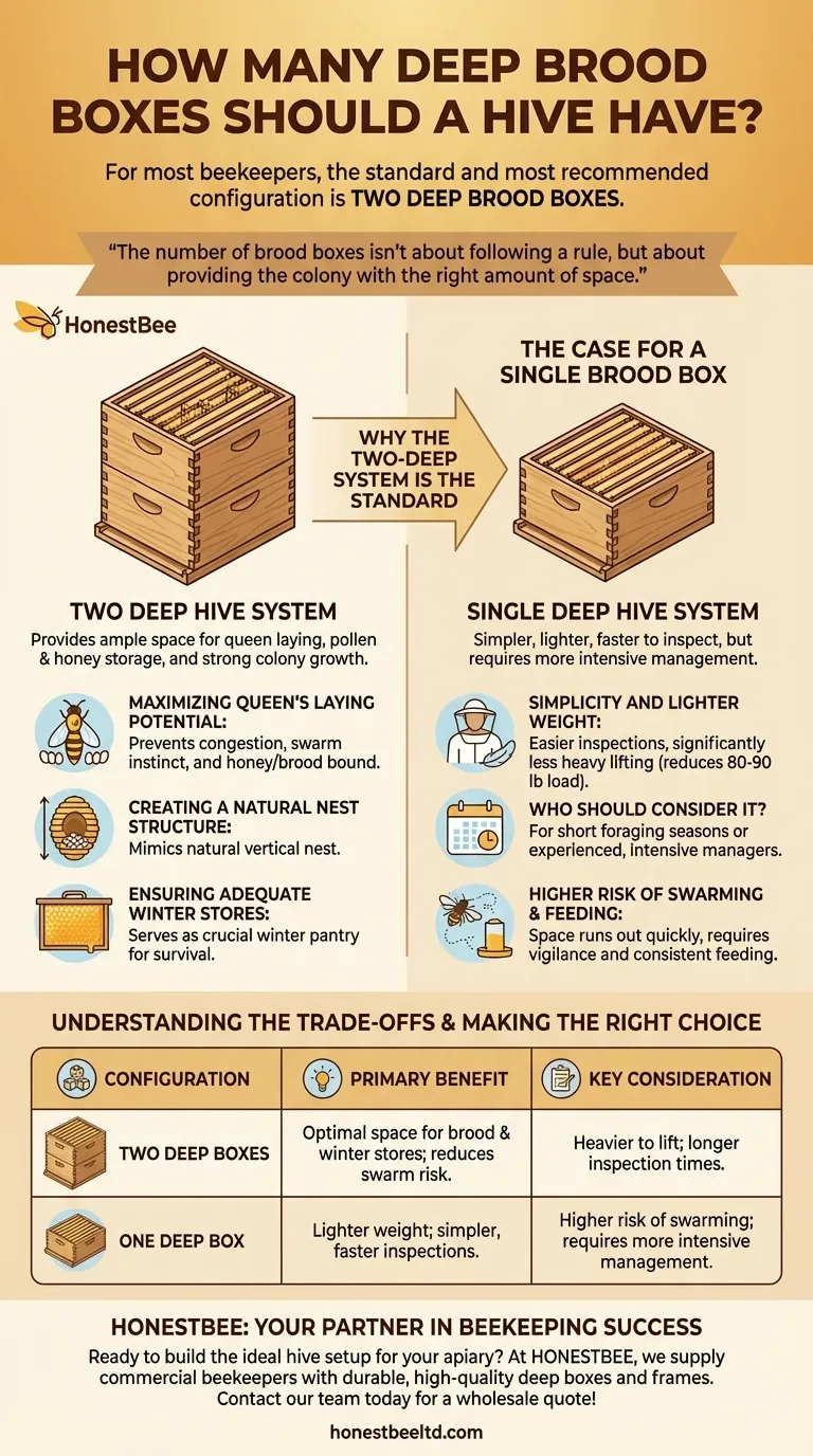 How many deep brood boxes should a hive have? The Standard for Healthy, Productive Bees Visual Guide
