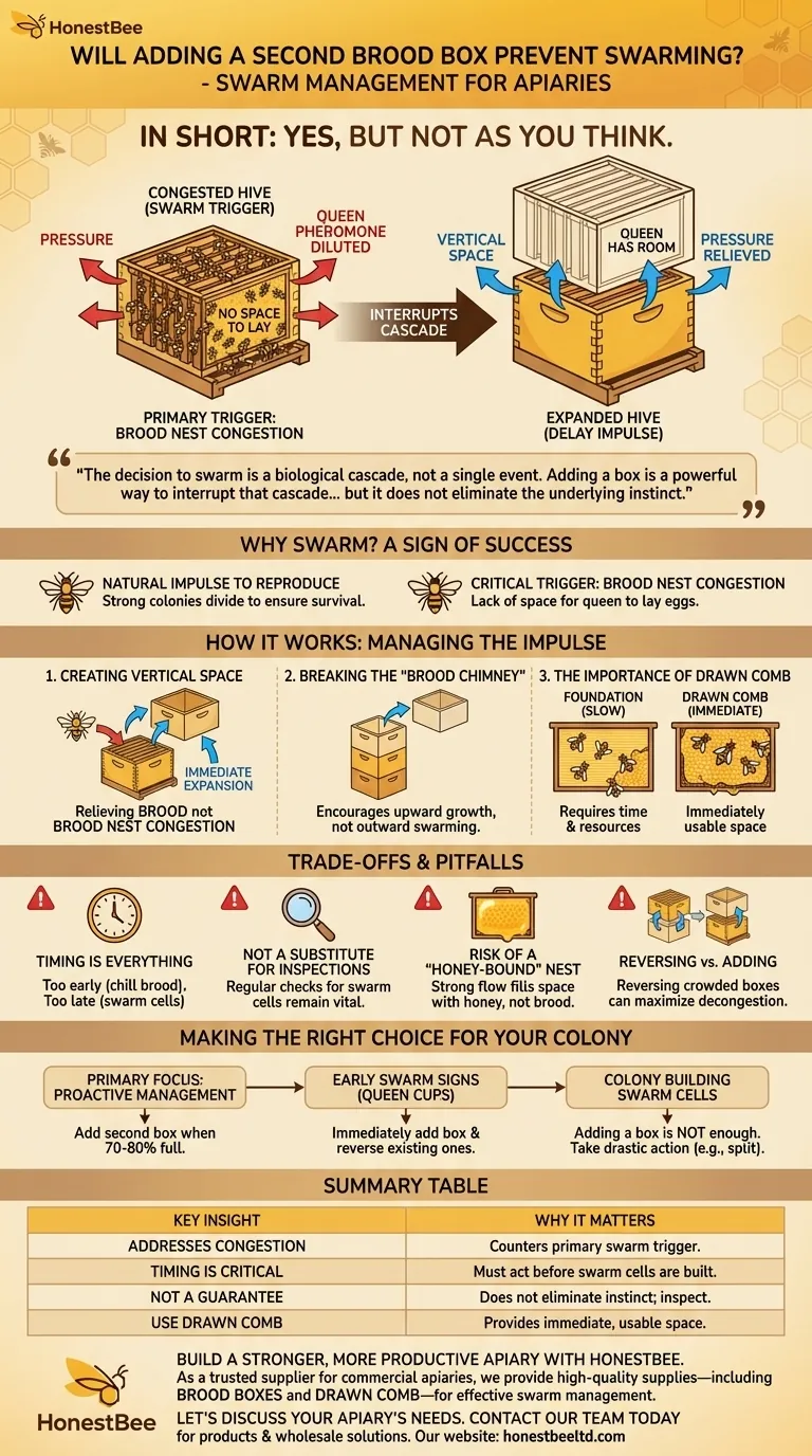 Adicionar uma segunda caixa de cria previne o enxameamento? Um Guia para o Manejo Proativo de Enxames Guia Visual
