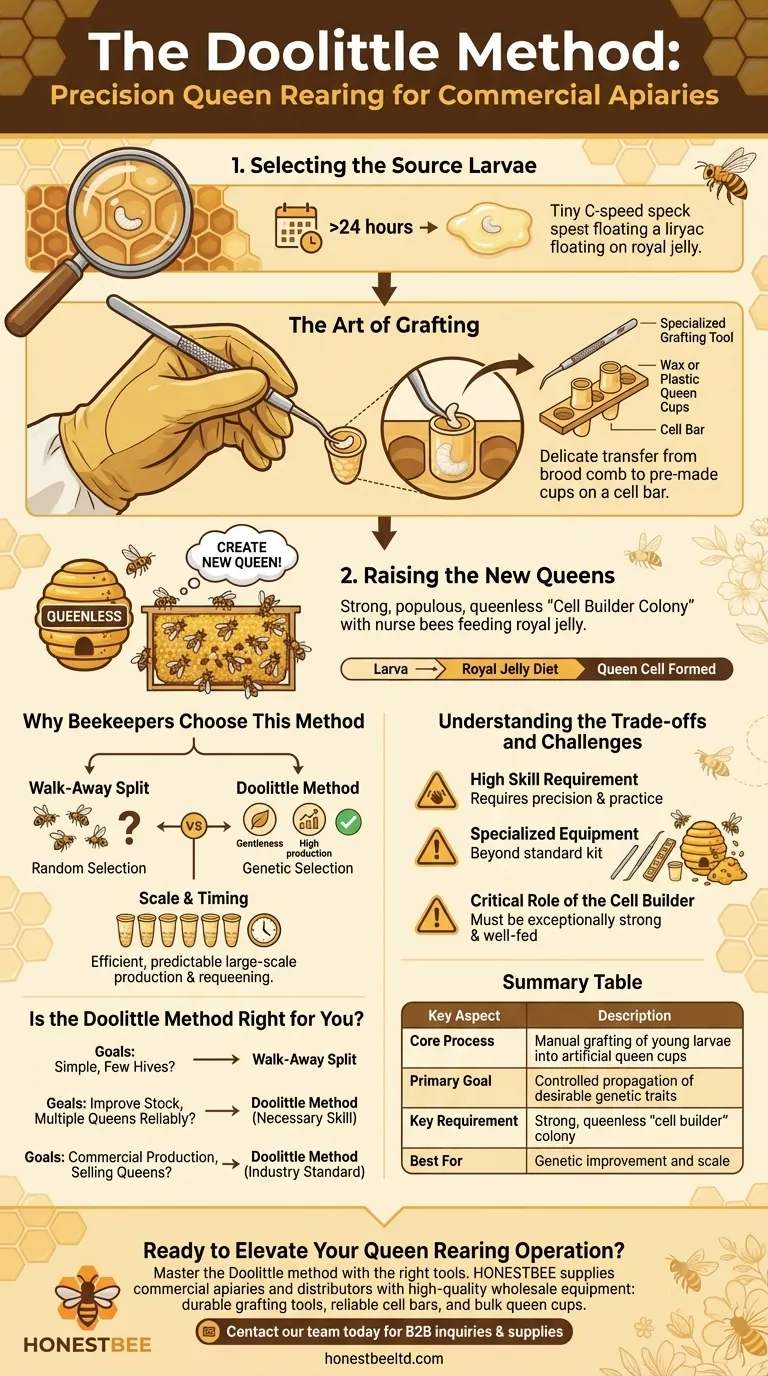 What is the Doolittle method of queen rearing? Master Controlled Queen Production for Your Apiary Visual Guide