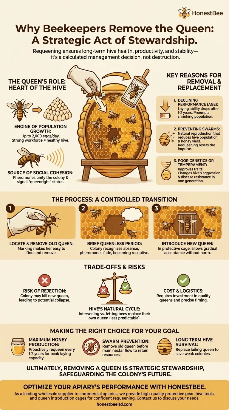 Why do beekeepers remove the queen? A Guide to Strategic Hive Management Visual Guide