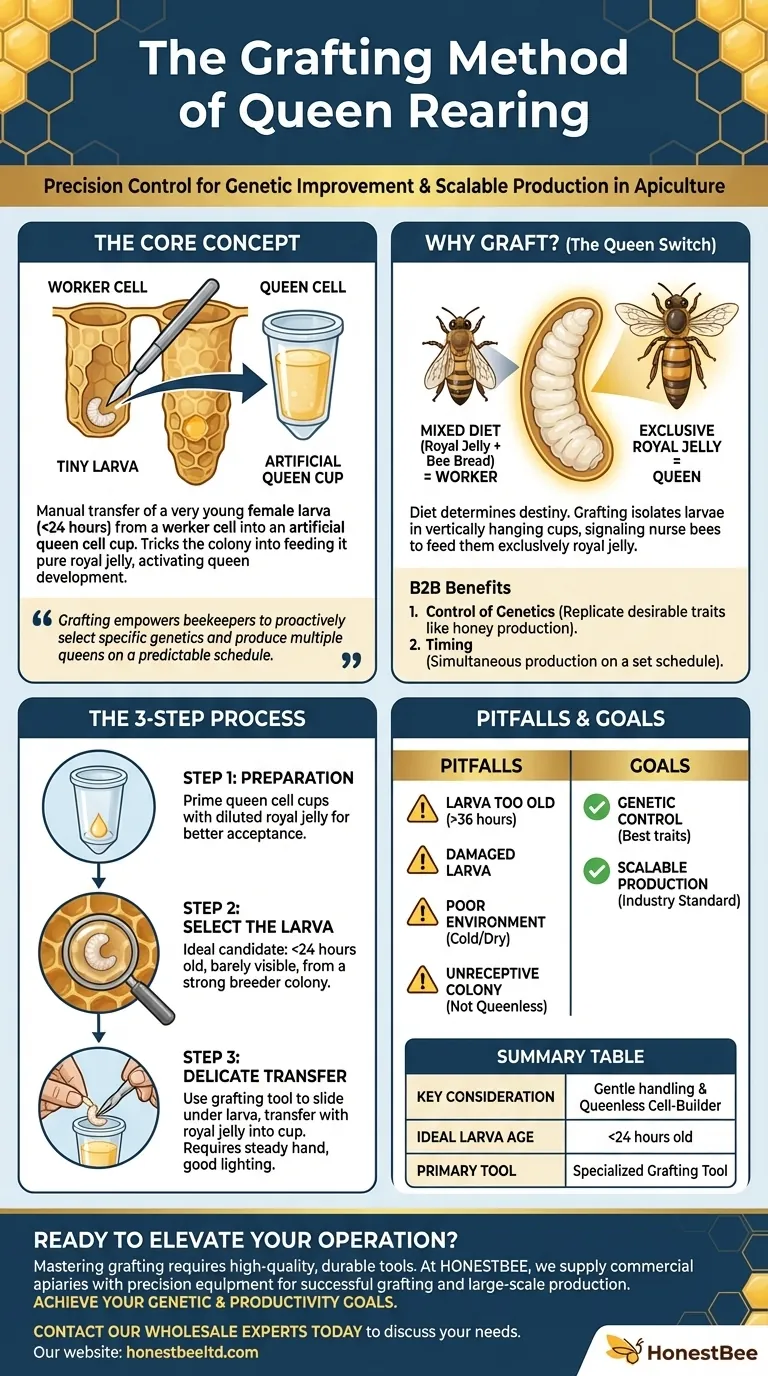 What is the grafting method of queen rearing? Master Controlled Queen Production for Your Apiary Visual Guide