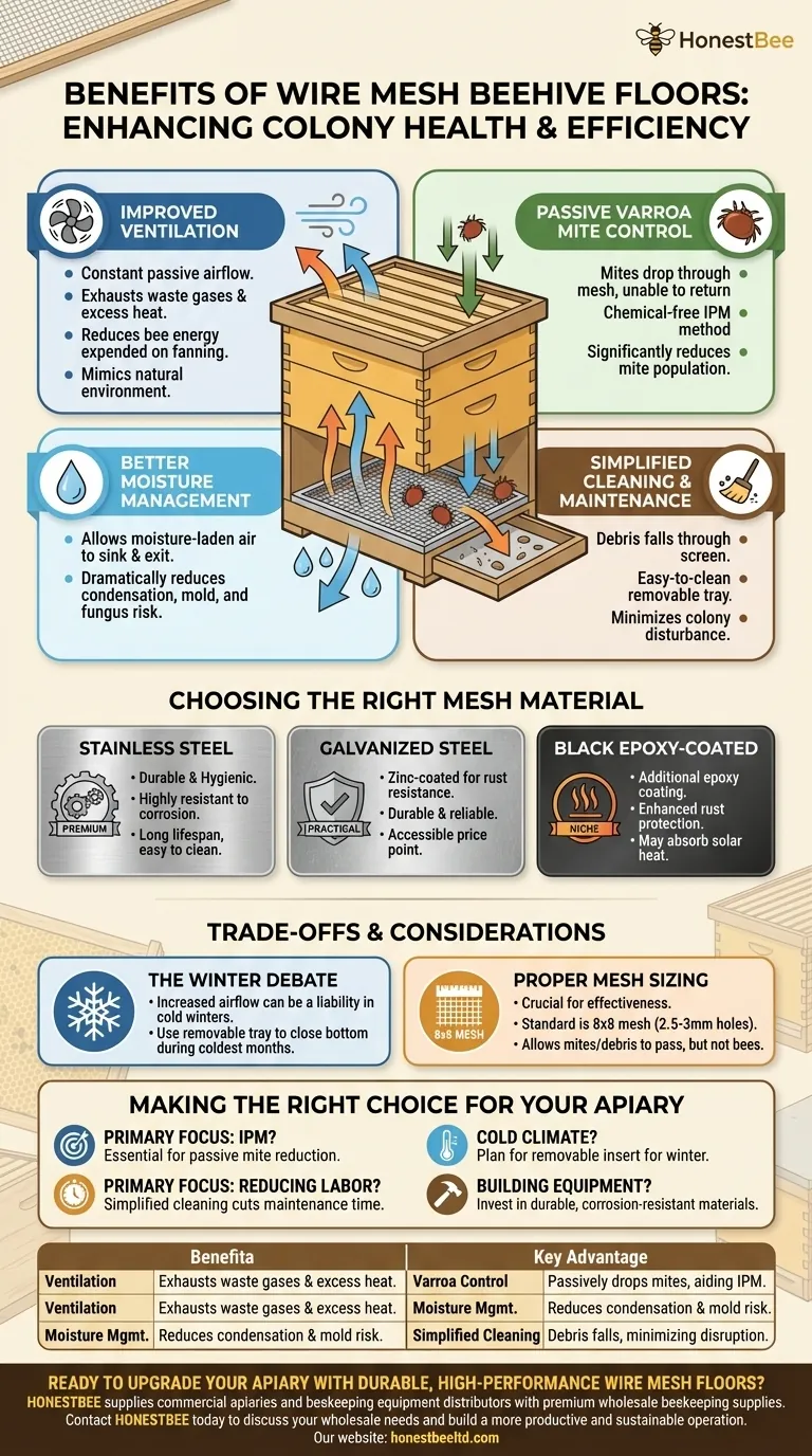 Каковы общие преимущества использования проволочной сетки для дна улья? Улучшение здоровья улья и сокращение обслуживания Визуальное руководство