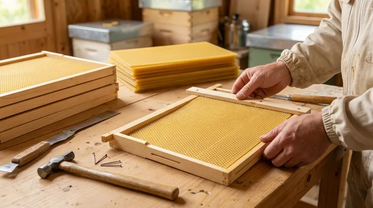What steps are involved in installing wax foundation sheets? A Guide to Secure, Straight Comb Building
