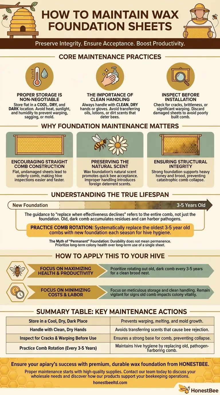 Comment les feuilles de cire alvéolaire doivent-elles être entretenues ? Un guide pour préserver la santé et la productivité de la ruche Guide Visuel
