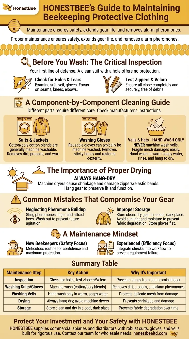 Qual é a manutenção recomendada para o vestuário de proteção apícola? Prolongue a Vida Útil e a Segurança do Equipamento Guia Visual