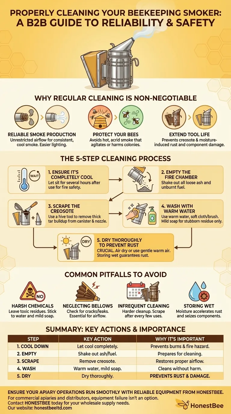 ¿Cuál es la forma adecuada de limpiar un ahumador de apicultura? Garantice la seguridad y prolongue la vida útil de su herramienta Guía Visual