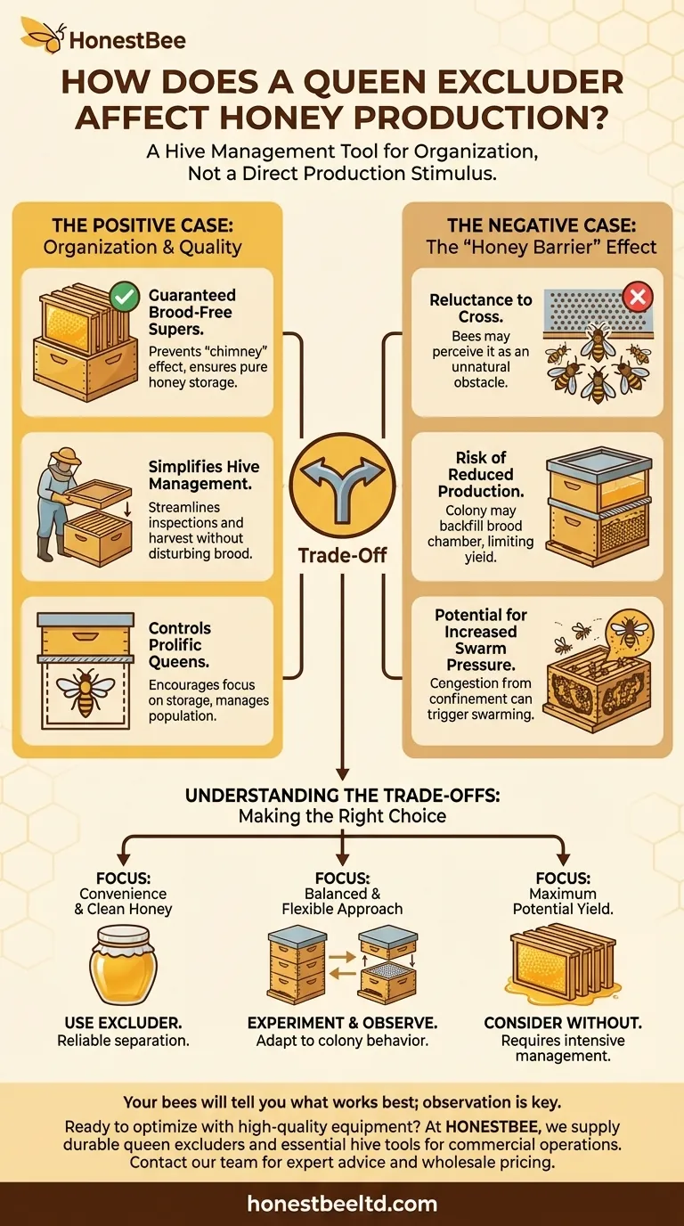 In che modo un escludiregina influisce sulla produzione di miele? Massimizza il tuo raccolto con una migliore gestione dell'arnia Guida Visiva
