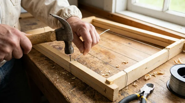 Qual è il passaggio finale nel cablaggio di un telaio? Assicurare una Tensione Duratura per un Alveare Robusto