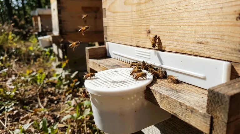 入口フィーダーを使用する際の注意点は?巣箱の盗蜜リスクを最小限に抑える