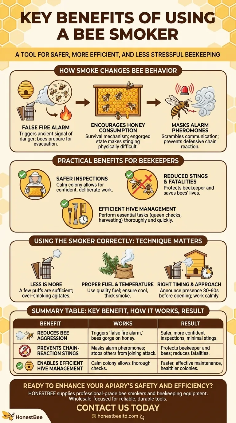 ¿Cuáles son los beneficios clave de usar un ahumador de abejas? Domina las inspecciones de colmenas de forma segura y eficiente Guía Visual
