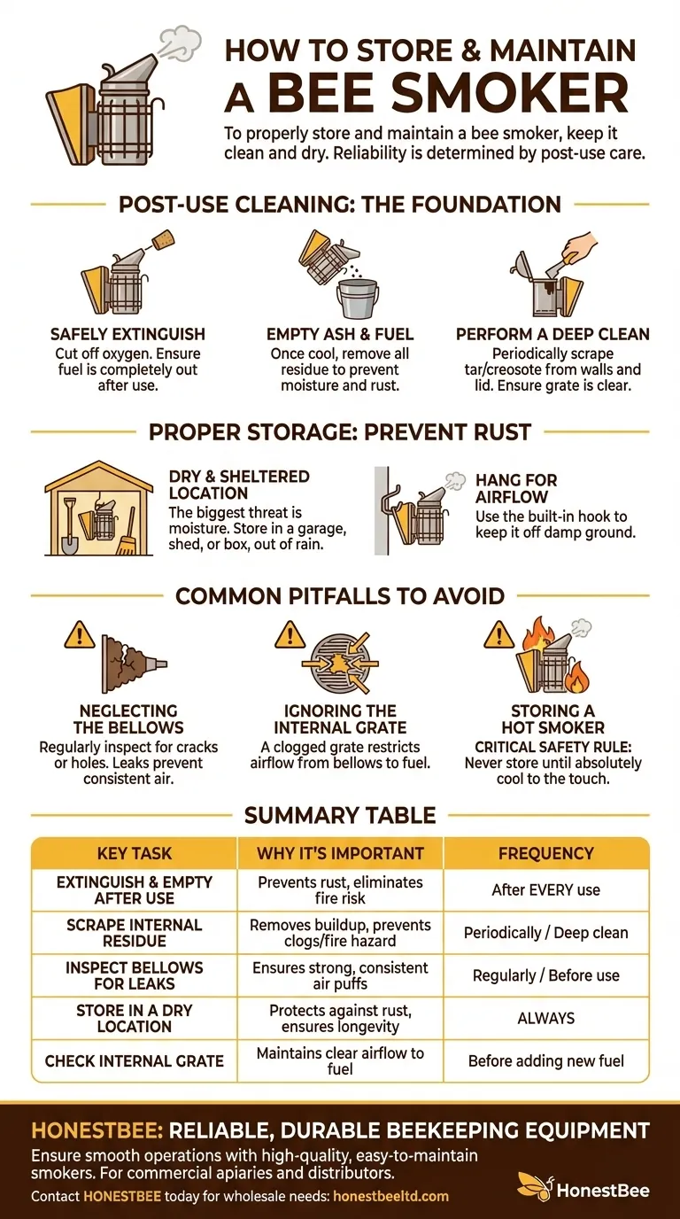 ¿Cómo se debe almacenar y mantener un ahumador de abejas? Garantice la fiabilidad y seguridad de su apiario Guía Visual