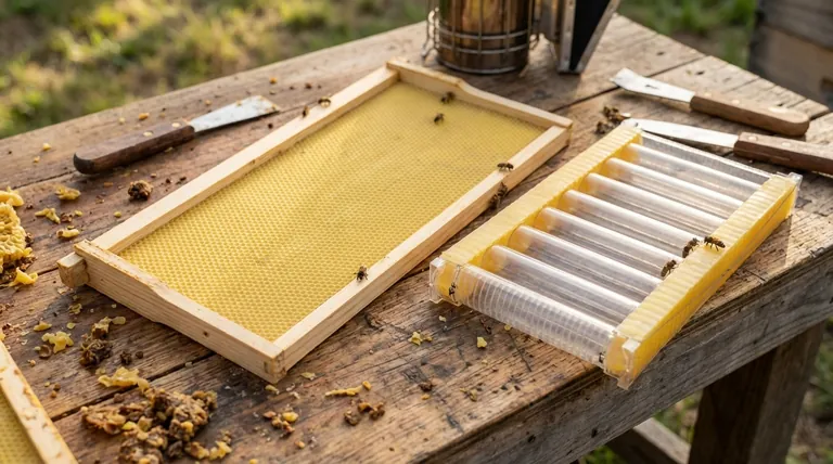 What is the difference between frames and foundation in a bee hive? A Guide to Hive Structure and Comb Building