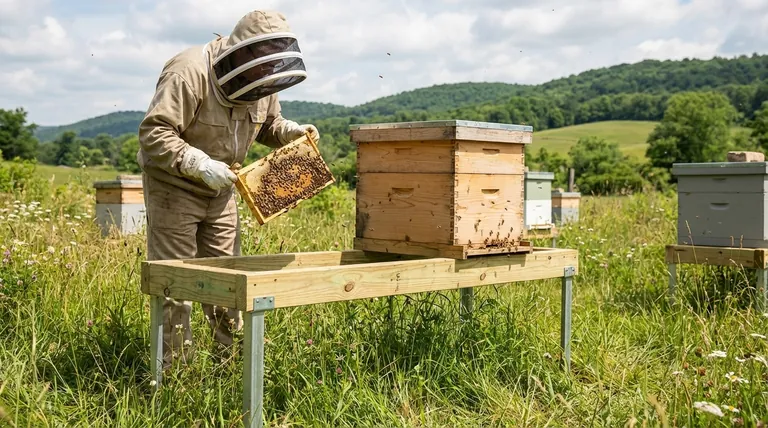蜂箱支架在养蜂中的主要功能是什么?对蜂群健康和养蜂人舒适度至关重要