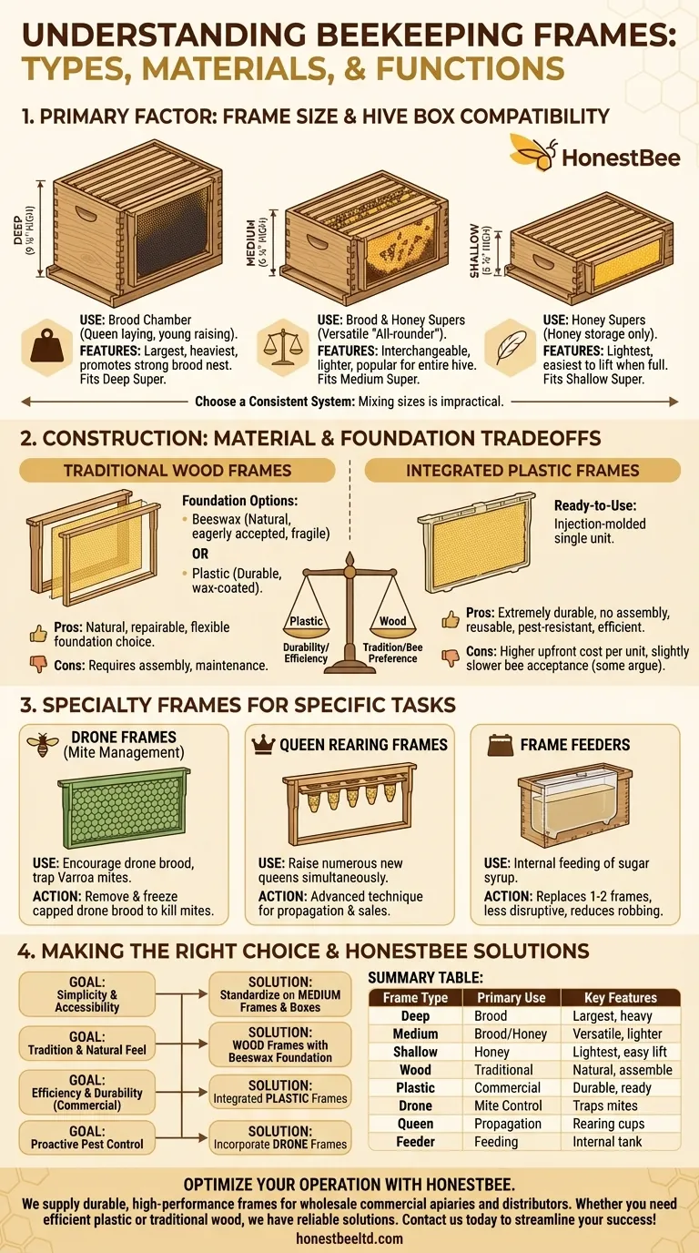 Quali sono i diversi tipi di telaini utilizzati nell'apicoltura? Scegli il sistema giusto per il tuo apiario Guida Visiva