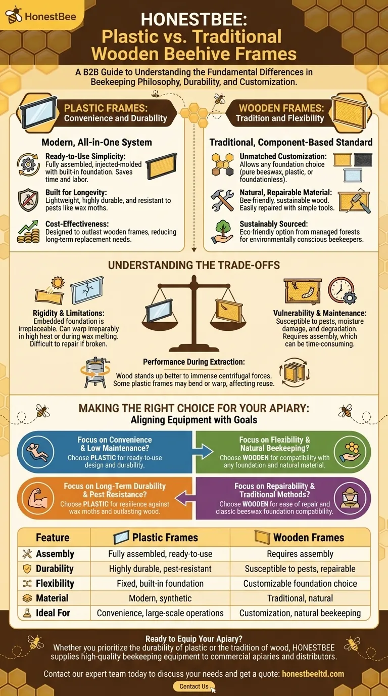 In cosa differiscono i telaini in plastica da quelli tradizionali in legno? Scegli il Telaino Giusto per il Tuo Apiario Guida Visiva