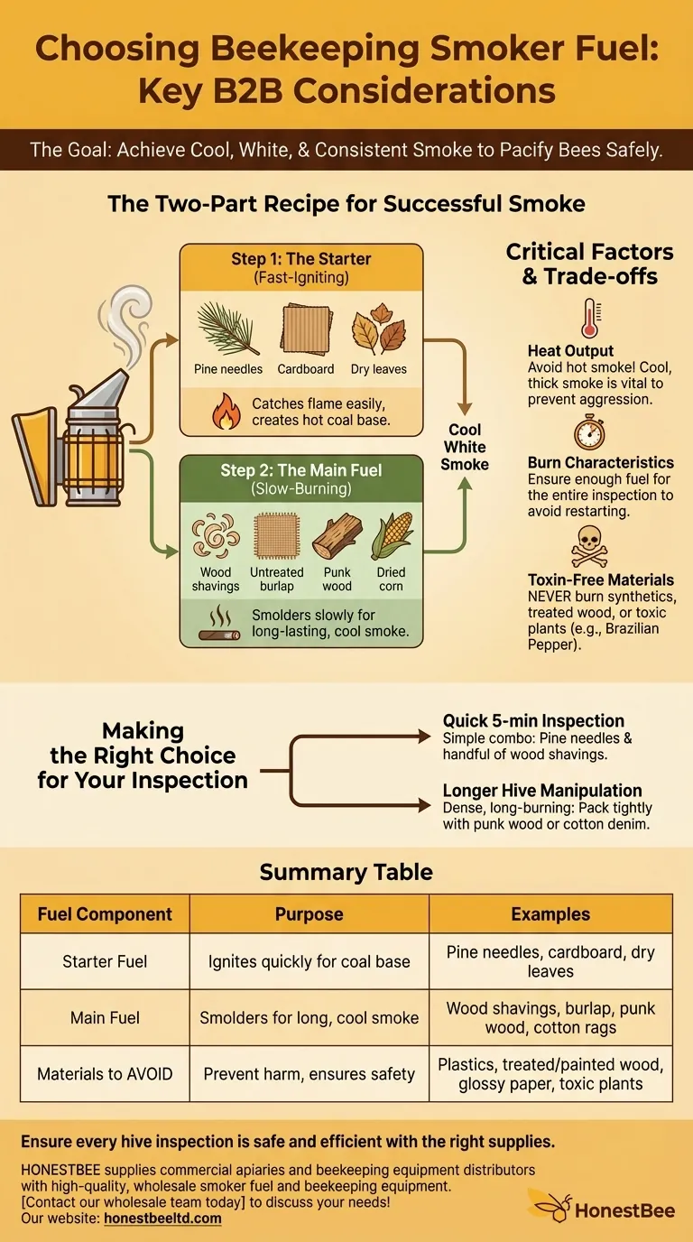 Quali sono le considerazioni importanti nella scelta del combustibile per affumicatore? Una guida per un'apicoltura sicura ed efficace Guida Visiva