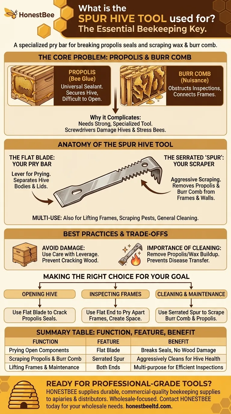 ¿Para qué se utiliza la palanca de colmena con espolón? La herramienta multiusos esencial para todo apicultor Guía Visual