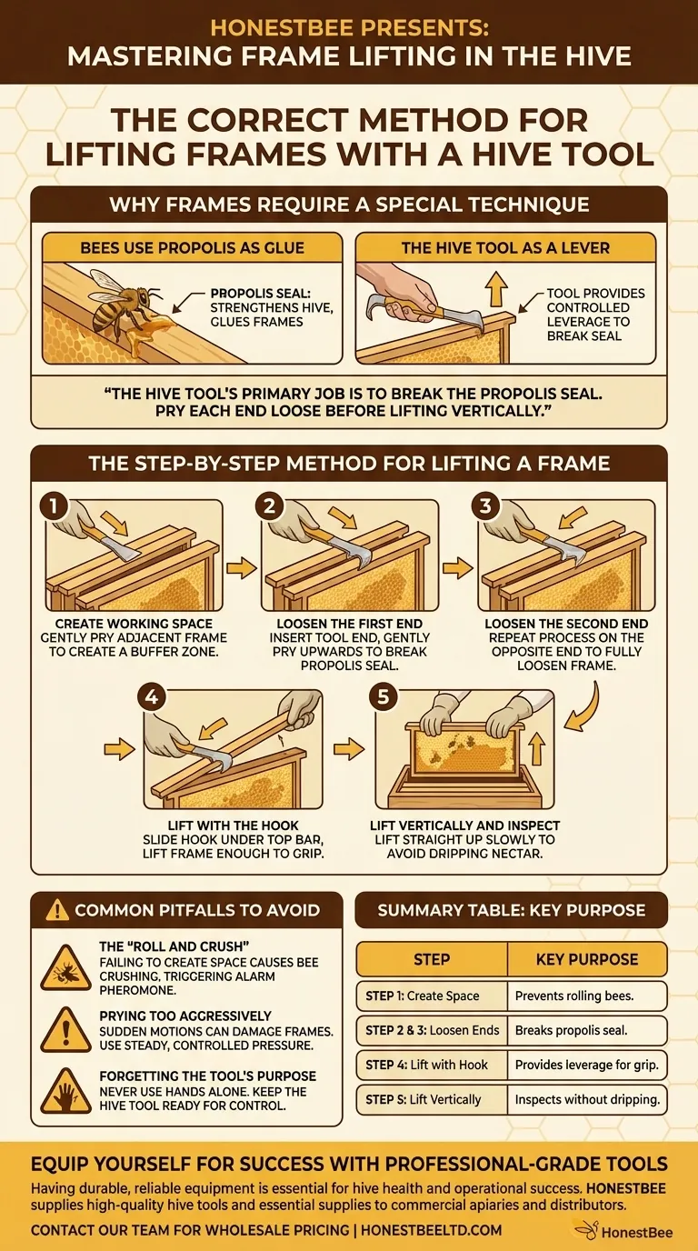 使用蜂具提起蜂框的正确方法是什么？掌握让蜂群平静的技术 图解指南