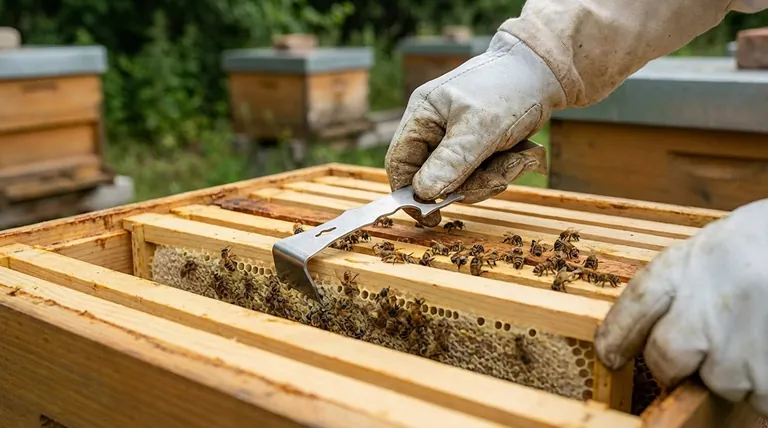 How should beekeepers handle bees when using a hive tool? Master Calm, Deliberate Techniques