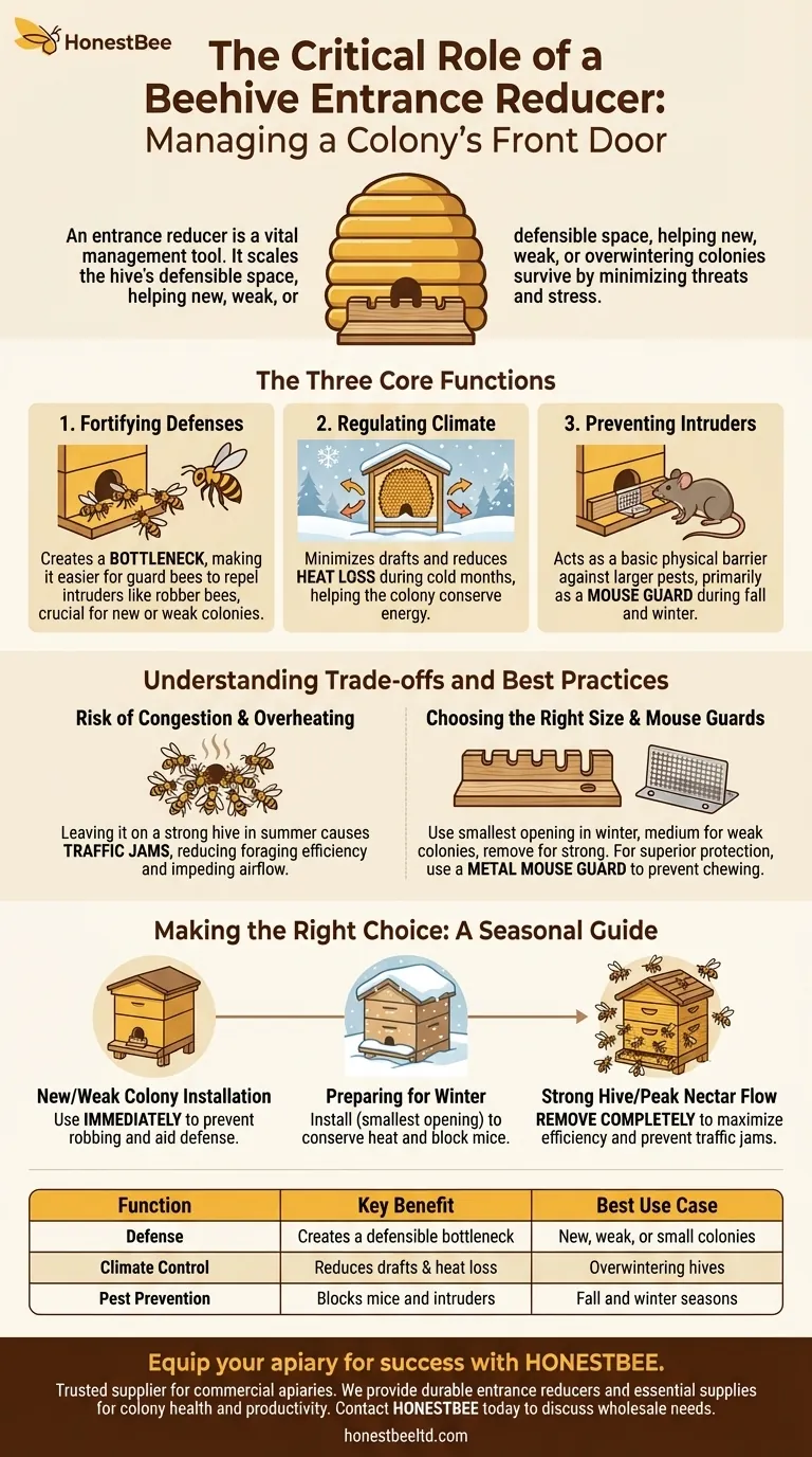 ミツバチの巣箱の入り口縮小器（エントランスレデューサー）の機能は何ですか？巣箱の防御と健康のための重要なツール ビジュアルガイド