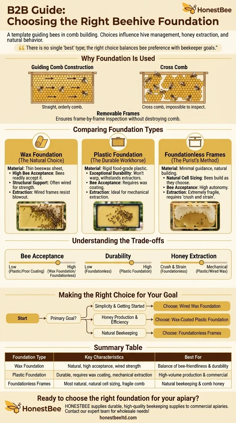 蜂巢框中使用的不同类型巢础有哪些？为您的蜂箱选择合适的类型 图解指南