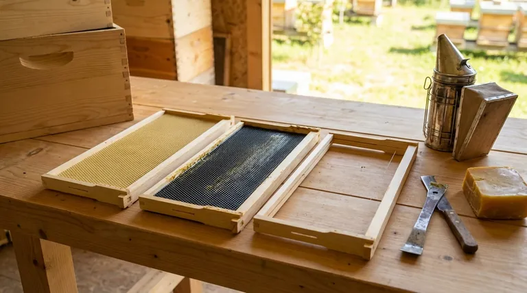 蜂巢框中使用的不同类型巢础有哪些？为您的蜂箱选择合适的类型
