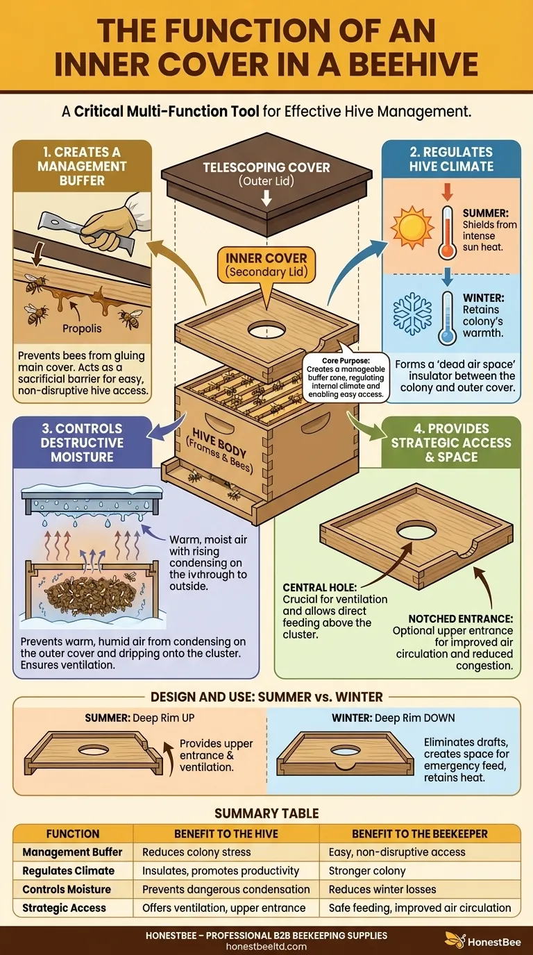 What is the function of an inner cover in a beehive? Essential for Hive Health & Management Visual Guide