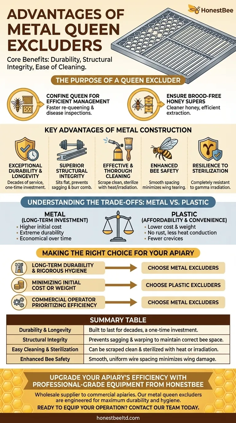 Quali sono i vantaggi degli escludiregina in metallo? Investi in Durata e Igiene per i Tuoi Alveari Guida Visiva