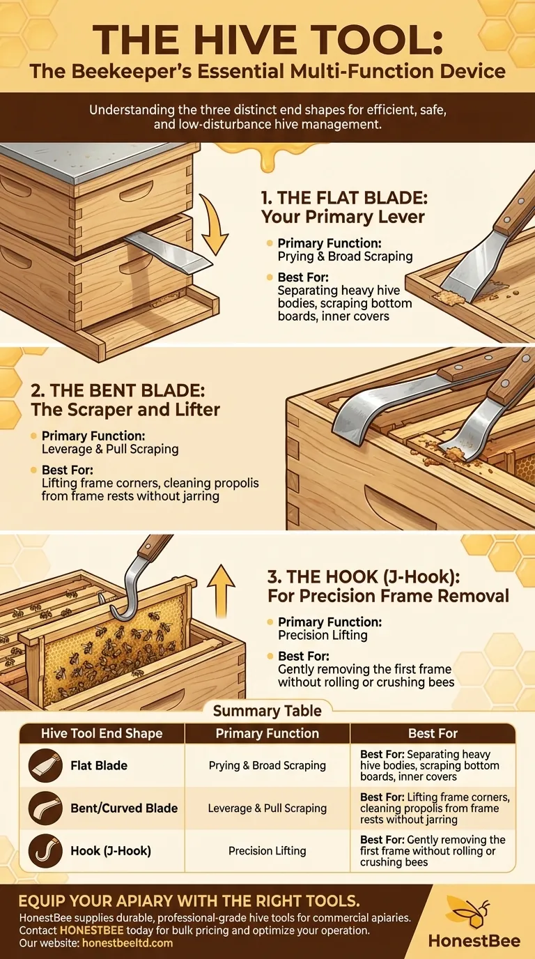 蜂箱工具有哪三种不同的末端形状及其用途？使用正确的工具掌握蜂箱管理 图解指南