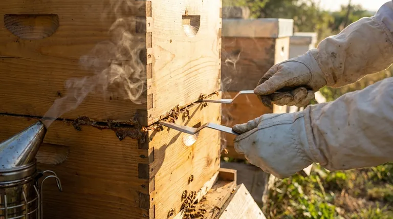 What technique is recommended for opening a hive smoothly and quietly? Master the Two-Tool 'Leapfrog' Method