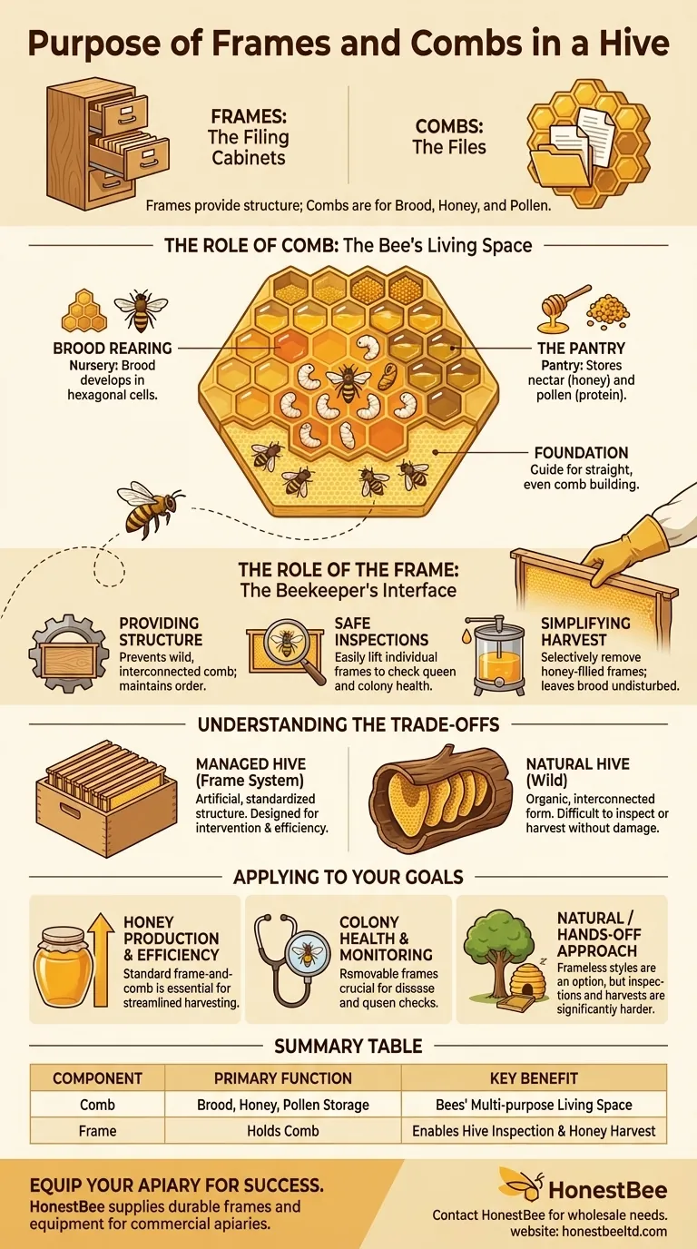 ¿Cuál es el propósito de los cuadros y los panales en una colmena? Esencial para la apicultura moderna y manejable Guía Visual
